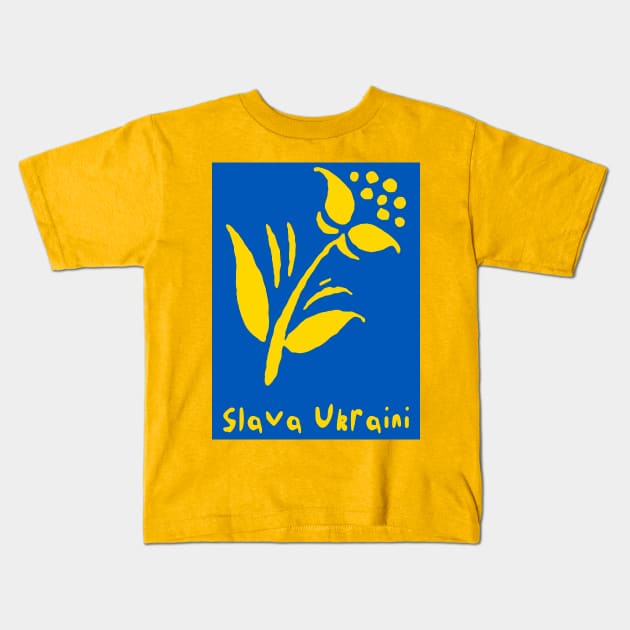 Slava Ukraini Kids T-Shirt by katmargoli